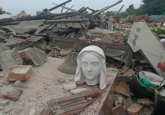 decapitated mary statue china